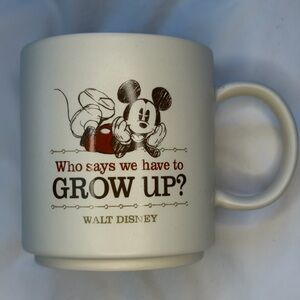 Disney Mickey Mouse Mug Hallmark Who Said We Have To Grow Up Coffee Cup